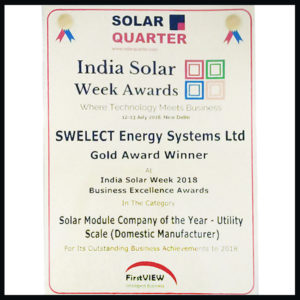 Solar Quarter’s Solar Module Company of the Year – Utility Scale (Domestic Manufacturer)