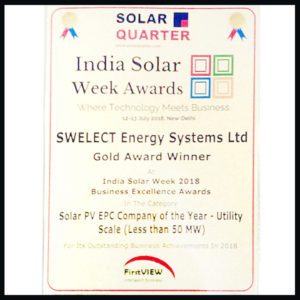 Solar Quarter’s Solar PV EPC Company of the Year – Utility Scale (Less than 50 MW)